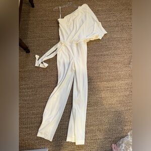 Halston white jumpsuit